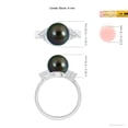 thumbnail image 5 of ANGARA Tahitian Cultured Pearl Bypass Ring with Diamond Trio in 14K White Gold for Women | June Birthstone, Birthday, Anniversary, Jewelry Gift for Women | Pearl Ring, 5 of 8