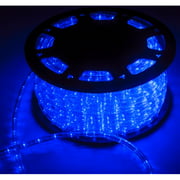 Walcut 50Ft 2 Wire LED Rope Lights, Blue Lights with Clear PVC Jacket, Connectable and Flexible, for Indoor Wedding Christmas Party and Waterproof for Outdoor Decoration, 110V