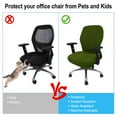 thumbnail image 5 of PiccoCasa Stretch Office Chair Cover Jacquard Stripe Computer Chair Protector, Medium, Green, 5 of 6