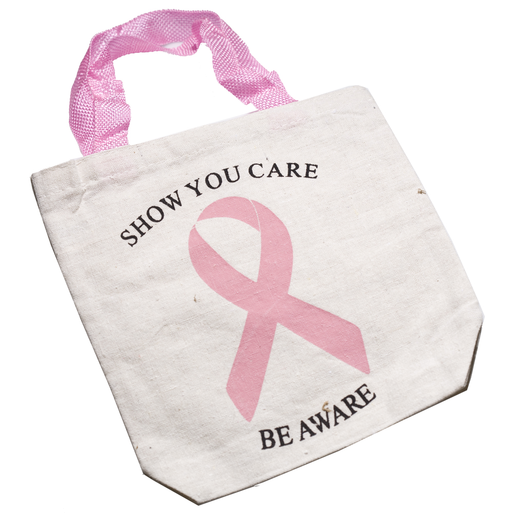 Pink ribbon tote bags Clearance