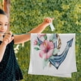 thumbnail image 2 of Anchor Flower Hand Towels 2 PCS, Marine Vintage Watercolor Kitchen Towel Ultra Soft and Highly Absorbent,Decorative Fingertip Face Towel for Bathroom Hotel, 28.3"x14.4", 2 of 4