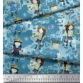 thumbnail image 3 of Soimoi Cotton Cambric Fabric Circle,Farm Boy & Girl Kids Print Fabric by The Yard 42 Inch Wide, 3 of 3
