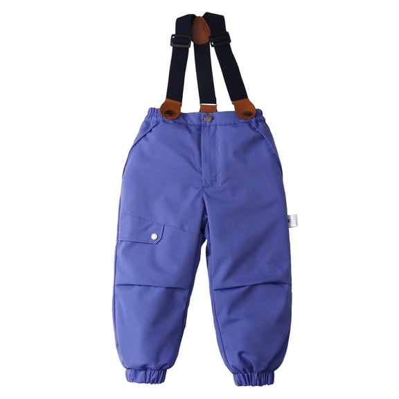 Usaibhir Baby Toddler Boys Girls Elastic Windproof Down Pants Lightweight Warm Snow Suspender Pants 2-6T