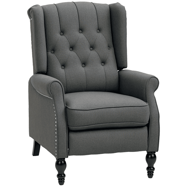 HOMCOM Canapé Inclinable Manuel avec Accoudoirs pour Salon Gris Foncé