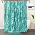 thumbnail image 3 of Pinched Pleat Farmhouse Boho Shower Curtain Elegant Decor for Bathroom Modern Fabric Shower Curtain Green 72" X 72", 3 of 4