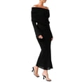 thumbnail image 3 of Women'S Fall Off Shoulder Bodycon Sweater Dress Formal Long Sleeve Elegant Club Party Midi Maxi Dresses, 3 of 7