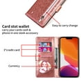 thumbnail image 4 of iPhone 13 Pro Wallet Case for Women/Girls,Dteck Bling Glitter Sparkly Girly Folio Leather Zipper Pocket Magnet Clasp Phone Case with 3 Card Holder,Strap and Stand for iPhone 13 Pro 6.1 Inch,Rosegold, 4 of 6