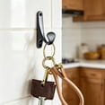 thumbnail image 4 of Wall Mount Towel Hooks, Brushed Nickel Metal Hangers, 3.4x1.8 Inch Heavy-Duty Hooks, Multifunctional Holders for Towels, Robe, Loofah in Kitchen and Bathroom,Black, 4 of 8