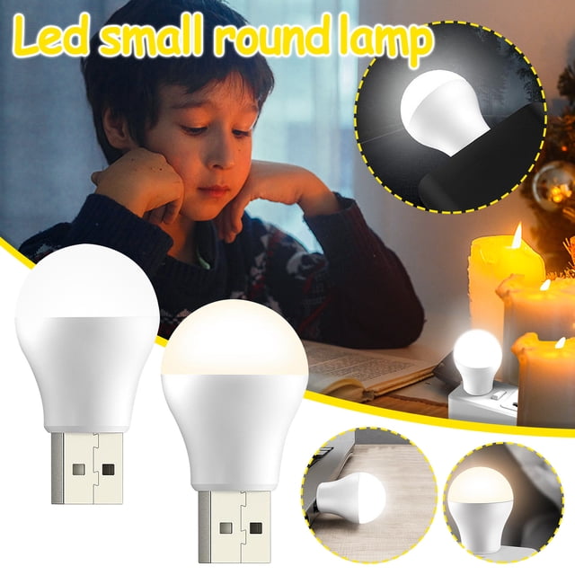 Fiudx Luz Nocturna Usb, Iluminación Blanca Cálida Suave Sin Reflejos, Portátil y de Bajo Consumo, Fácil de Usar con Cargador Usb o Banco de Energía, Ideal para Leer, Dormir, Trabajar, Tamaño de 25 Mm
