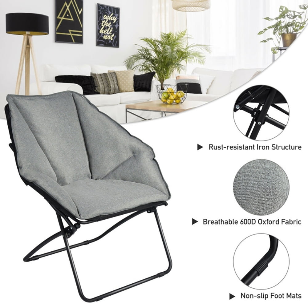 Aimee Lii Oversized Foldable Leisure Camping Chair with Sturdy Iron Frame, Comfy Camping Chairs for Adults