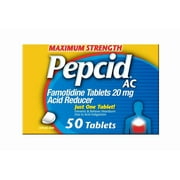 2 PACK | Pepcid AC Acid Reducer Tablets Maximum Strength 100 Count 2 Pack
