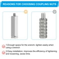 thumbnail image 4 of Uxcell M8 x 1-Pitch 304 Stainless Steel Hex Coupling Nuts, 2Pcs 25mm / 1" Length Fully Threaded Rod Coupling Nut Studding Connector Fasteners, Silver Tone, 4 of 7