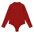 thumbnail image 3 of MSemis Women's One-Piece Long Sleeve Button Down Easy Care Work Bodysuit Shirt, 3 of 4