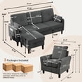 thumbnail image 7 of Soscana Corduroy Living Room Furniture Set,Convertible Sectional Sofa with Storage Ottoman & Accent Chair,3 Seat L Shaped Couch with Reversible Chaise & Side Pockets, for Living Room Office Apartment, 7 of 7