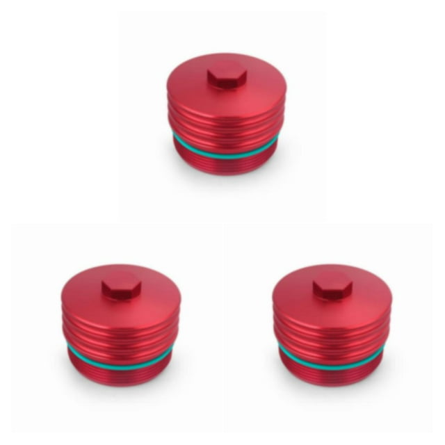 Decodeary CNC Processed Aluminum Oil Filter Cover For N53 N55 - Good Dissipation Prevent Oil Leakage Red 3Set
