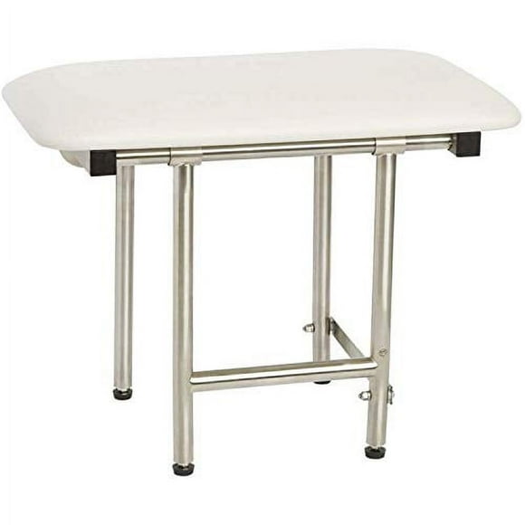 Seachrome Lift-Assist Shower Bench, ADA, Padded White Naugahyde