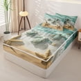 thumbnail image 2 of Homewish Cartoon Turtles Zipper Twin Comforter Sets with Fitted Sheet and 2 Pillowcases for Teens,Boys Girls Coastal Beach Starfish Zipper Bedding Set,4-Piece, 2 of 6