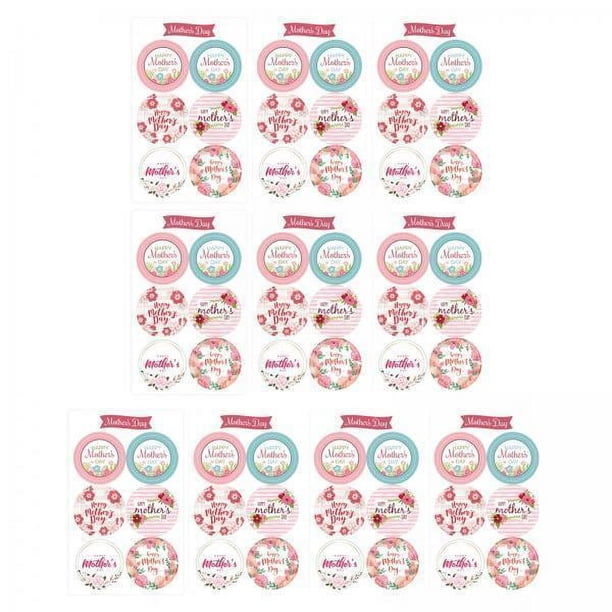 Juego de pegatinas para regalos y decoración Día de la Madre 60 unidades Strade Fareast Limited