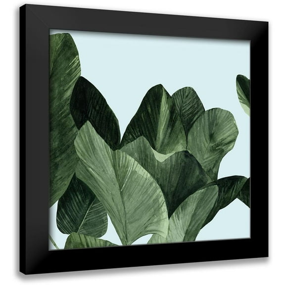 Scarvey, Emma 12x12 Black Modern Framed Museum Art Print Titled - Celadon Palms I