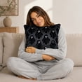 thumbnail image 3 of Clearance 2 Pack Halloween Decor Embroidery Pillow Covers - 18"x18" Soft Cute Black Ghost Pillow Cover, Halloween Decorations Gift for Spooky Season & Cozy Fall Decor, 3 of 8