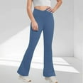 thumbnail image 2 of Plebaso Girls Flare Leggings with Pockets Crossover High Waist Yoga Pants Stretch Dance Bell Bottoms, 2 of 7