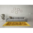 thumbnail image 3 of Ahgly Company Machine Washable Indoor Round Abstract Yellow Modern Area Rugs, 6' Round, 3 of 4