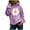 Purple, variant on Ichuanyi Womens Tops, Summer Autumn Winter Ladies Long-Sleeved Pullover Print Round Neck Hooded Sweatshirt