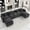 Gray, variant on AISWORD 145" Modular U‑Shaped Cloud Couch Sectional, Corduroy 6‑Seat Sofa with Double Chaise, Center Console, USB Charging, Hidden Storage & Cup Holders for Living Room, Black
