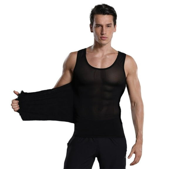 Dpytoraw Men Body Vest Tight Tank Top Compression Shirt Underwear