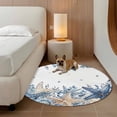 thumbnail image 2 of Blue Starfish Coastal Round Area Rug 4Ft Washable Circle Rugs for Bedroom Dining Room, Eucalyptus Summer Nautical Shell Ocean Non-Slip Carpet Floor Mats Indoor Outdoor Carpet Runner Home Decor, 2 of 8