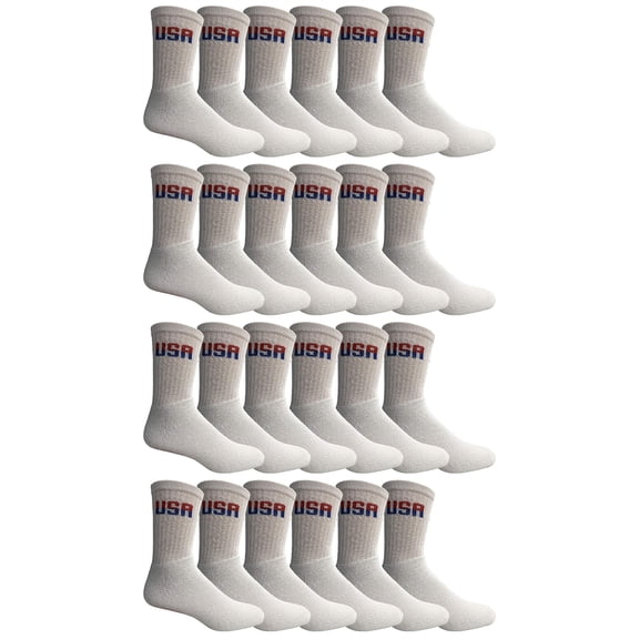 Yacht & Smith Wholesale Bulk Mens Crew Socks, Cotton Big And Tall Plus Size Socks Size 13-16