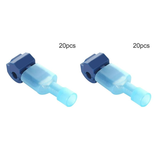 Scienceny Terminal de cable Conector de cable eléctrico rápido Conector de cable de bloqueo de empalme a presión Conector de cable de crimpado Azul 20 piezas 2piezas