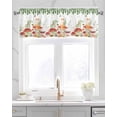 thumbnail image 2 of Mushroom Linen Curtain Valance for Bedroom/Bathroom/Kitchen/Office/Living/Dining Room Window,Eucalyptus Leaves Forest Fox Botanical Herb White Rod Pocket Topper Decorative Cafe Drapes Panel 42"x12", 2 of 6