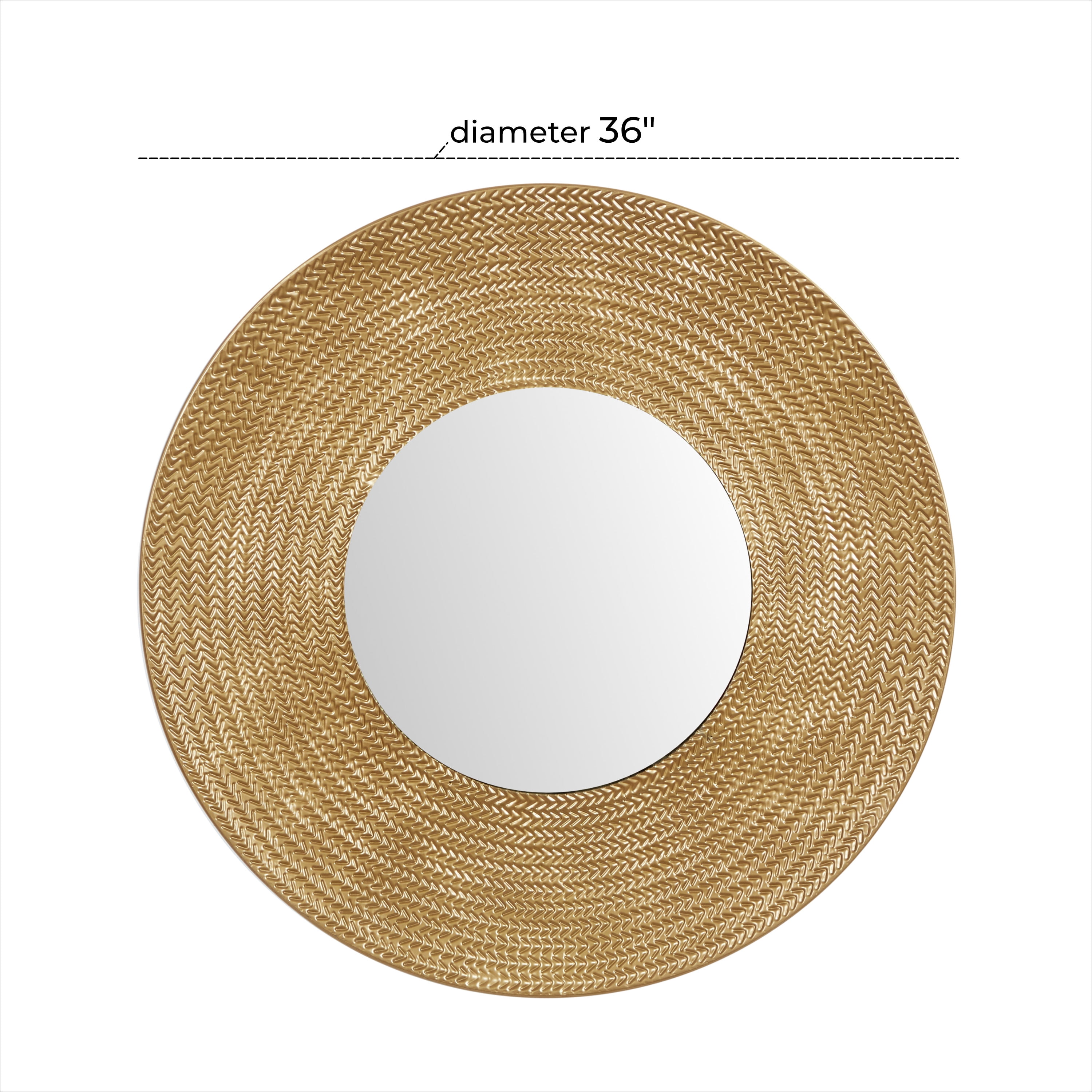 DecMode 36" x 36" Gold Wall Mirror
