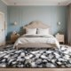 thumbnail image 4 of Alfombras DweIke Esponjosas en Negro, Blanco y Dorado para Dormitorio y Sala, Alfombra Grande de Peluche Suave 6x9, Alfombra Antideslizante y Lavable a Máquina para Dormitorio, Guardería y Aula, 4 of 9
