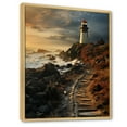 thumbnail image 2 of Designart "Moody Scenery Of The Lighthouse I" Lighthouses Floater Framed Wall Art Living Room, 2 of 5