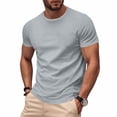 thumbnail image 2 of S-5X Plus Size T Shirts for Men Big & Tall Short Sleeve Crewneck Tees Tops Quick-Drying Solid Color Pullover Breathable Athletic Workout T-Shirts, 2 of 8