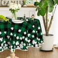 thumbnail image 1 of St. Patricks Day Tablecloth 60×60 Inch Round, Buffalo Plaid Shamrock Lucky Washable Table Cover for Party Picnic Dinner Decor, 1 of 6