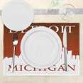 thumbnail image 3 of Ambesonne Detroit Place Mats Set of 4, Michigan City Letters, Standard Size, Red and White, 3 of 6