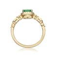thumbnail image 3 of Gin & Grace 14KT YG Natural Emerald and Diamond Accent Ring., 3 of 6