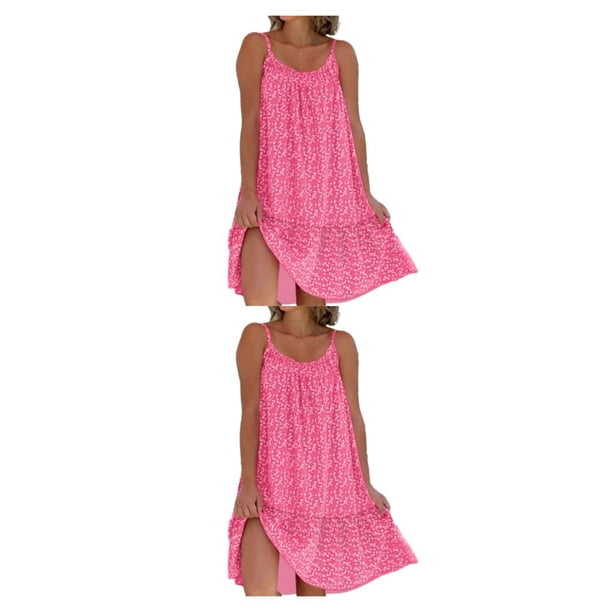 Minnieouse Maxivestido de fibra multifuncional y elegante para mujer, bohemia Vintage, cómodo, sin hombros, elegante vestido de verano rosa L rosa L 2Conjunto