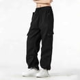 thumbnail image 3 of Women's Cargo Pants Lightweight Hiking Pants Athletic Casual Travel Drawstring Trousers, 3 of 6