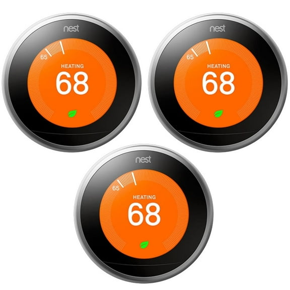 Nest Learning Thermostat 3rd Gen Stainless Steel 3 Pack (T3007ES)