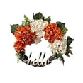 thumbnail image 3 of SuChun Party Photo Booth Props Front Door Wreath Fall Wreath Fall Wreath Orange Red Hydrangea Wreath Handmade Wreath Wreath Farmhouse Wreath（18in） White, 3 of 3