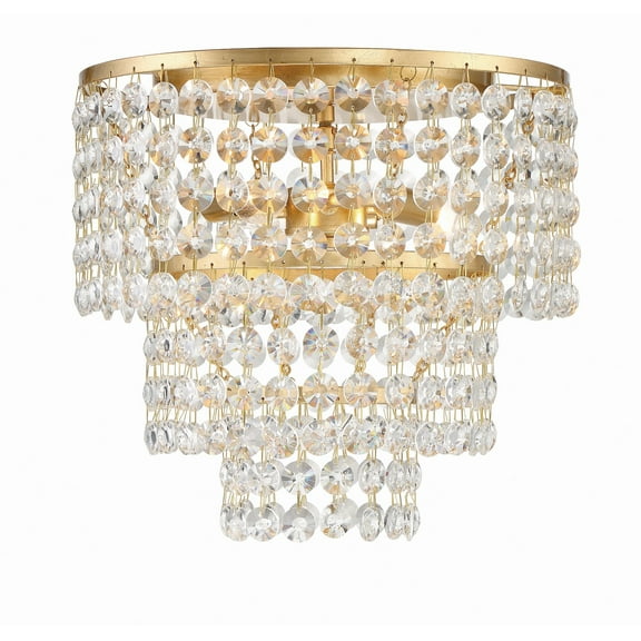 Crystorama Lighting - Gabrielle - 3 Light Flush Mount-Antique Gold Finish