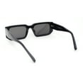 thumbnail image 4 of Womens Square Rectangle Mod Plastic Minimal Sunglasses All Black, 4 of 4