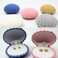thumbnail image 4 of UDIYO Cute Shell Velvet Gift Box Ring Pendant Jewelry Earrings Storage Display Case, 4 of 7