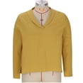 thumbnail image 5 of Uootdi Plus Size Linen Long Sleeve Shirts Gift for Women Crewneck 3/4 Sleeve Tops Casual Comfy Solid Color Blouses, 5 of 6