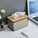 thumbnail image 4 of Caso de tejido,Caja de pañuelos de plástico ABS Organizador Cubierta de madera,Caja de almacenamiento de toallas de papel para el hogar,Dispensador de pañuelos Hogar Sala de estar Oficina, 4 of 9