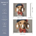 thumbnail image 2 of Yayeee Toggle Light Switch Wall Plate 2-Gang 4.56"x4.48" Decorative Outlet Cover, Yellow Dog Artist, 2 of 7